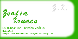 zsofia krnacs business card